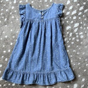 GAP Denim Ruffle Sleeve Dress